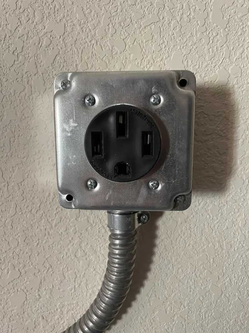 NEMA 14-50 outlet installed for Smart Home Electrical in Forest Oaks